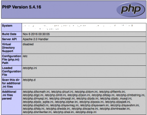 PHP Info Darstellung