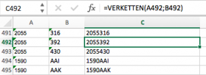 Werte aus zwei Feldern in Excel konkatenieren